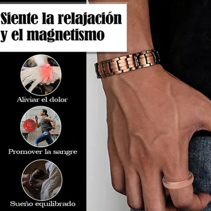 Pulsera Terapia Magnetica C Ajustador Puro Brazalete H/m