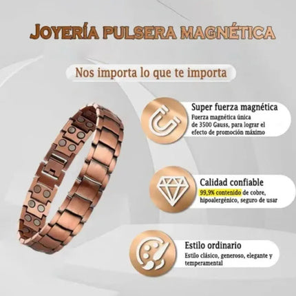 Pulsera Terapia Magnetica C Ajustador Puro Brazalete H/m