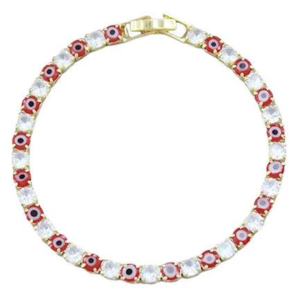 Pulsera Baño Oro Ojo Turco Proteccion Negro