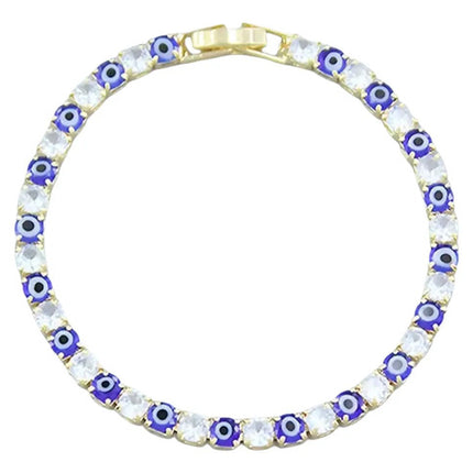 Pulsera Baño Oro Ojo Turco Proteccion Negro