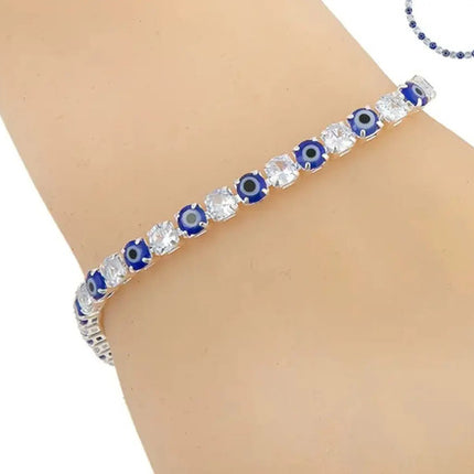 Pulsera Baño Oro Ojo Turco Proteccion Negro