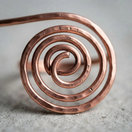 Anillo De Palma De Cobre Anillo De Palma En Espiral Hecho A mano Ritualizado / Consagrado