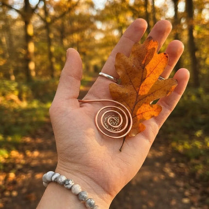 Anillo De Palma De Cobre Anillo De Palma En Espiral Hecho A mano Ritualizado / Consagrado