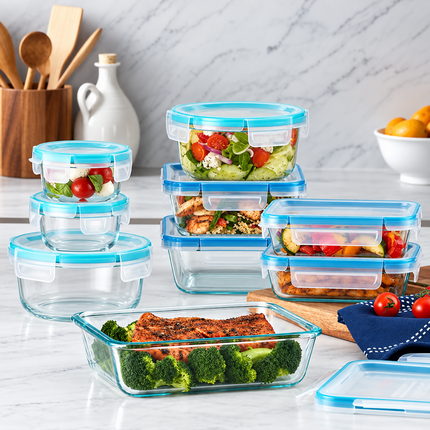 Juego de Recipientes de Vidrio 18 piezas Snapware Pure Pyrex Glass