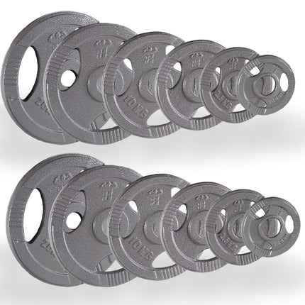 DISCO DE PESO COLOR GRIS PARA BARRA OLÍMPICA UNIFITNESS