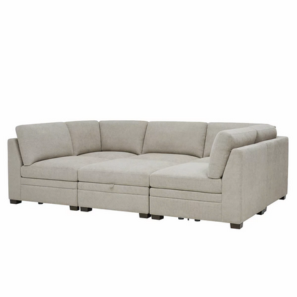 Sofá Modular de Tela de 6 Piezas con Almacenamiento, Thomasville, Tisdale,