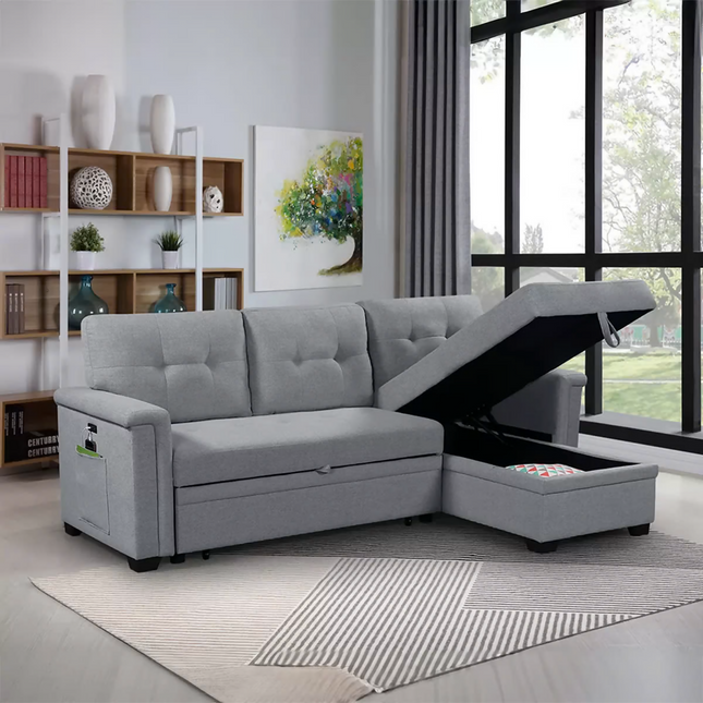 Sofá Cama Seccional con Puerto USB, Montbrook Home, Ashlyn