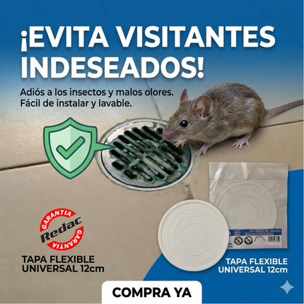 TAPA FLEXIBLE PARA COLADERA 12CM