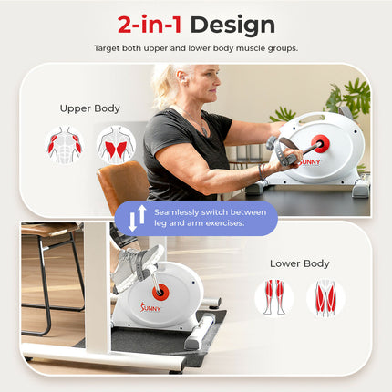Sunny-health-fitness-Bike-Under-Desk-Smart-Mini-Exercise-Bike-Dark-White-SF-B023005WHT-02