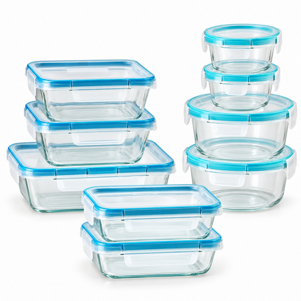 Juego de Recipientes de Vidrio 18 piezas Snapware Pure Pyrex Glass