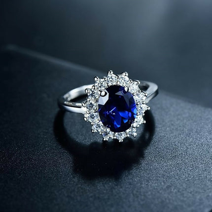 Anillo de Plata estilo Lady Di, Princesa Diana para mujer
