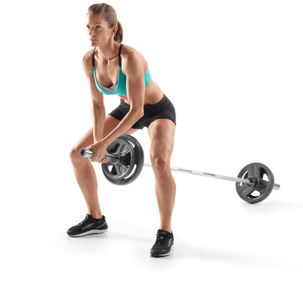 JUEGO DE BARRA OLÍMPICA CON PESO