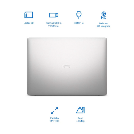 Laptop 14" Full HD+ AMD Ryzen AI 5 16GB 512GB SSD DELL