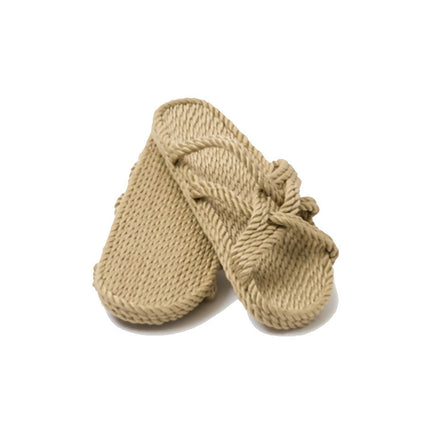 Slip on color camel sandalia Nomadic con cuerdas artesanales y suaves