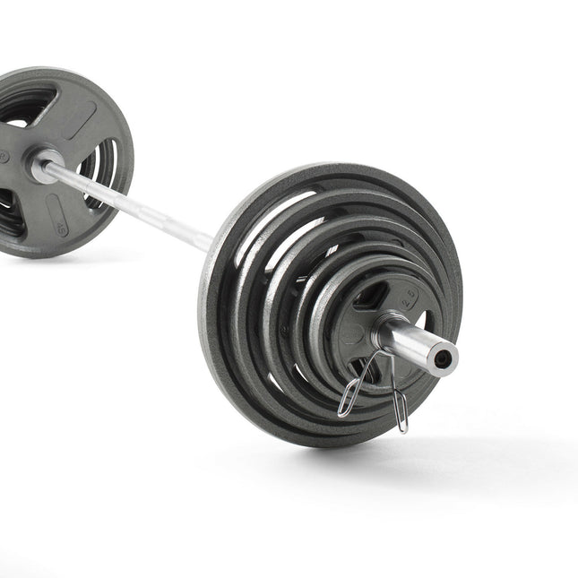 JUEGO DE BARRA OLÍMPICA CON PESO