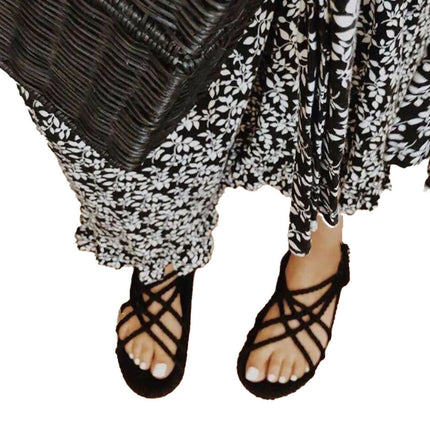 JC Negro sandalia artesanal Nomadic hechas cion cuerdas suaves